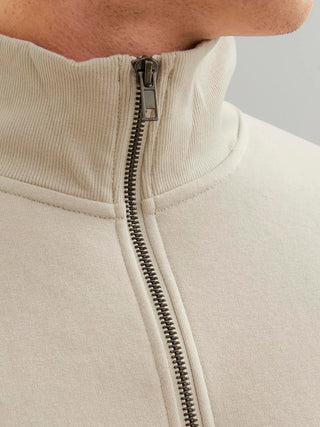 JACK & JONES PLAIN HALF ZIP SWEATSHIRT