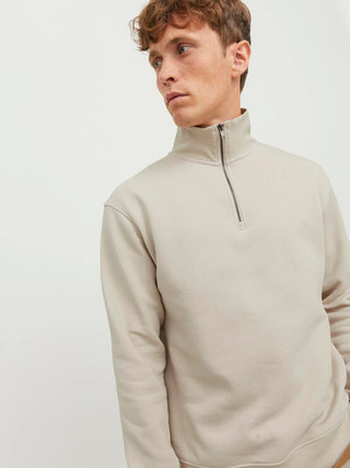 JACK & JONES PLAIN HALF ZIP SWEATSHIRT