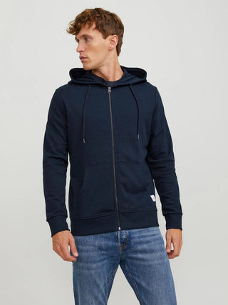 JACK & JONES PLAIN ZIP HOODIE