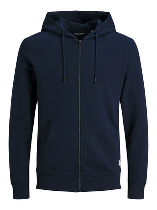 JACK & JONES PLAIN ZIP HOODIE