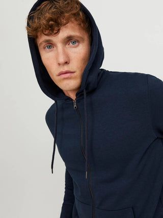 JACK & JONES PLAIN ZIP HOODIE